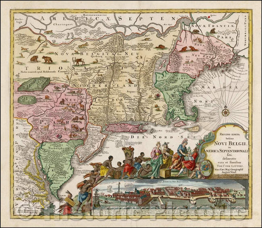 Historic Map - Recens Edita totius Novi Belgii, in America Septenrionali siti, delineatio cura et sumptibus, 1757, Tobias Conrad Lotter v1