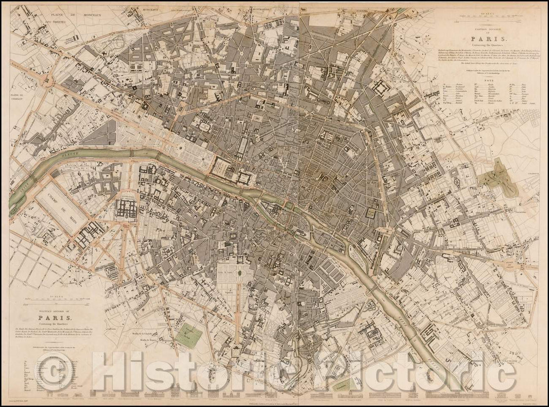 Historic Map - Paris, 1834, SDUK v1