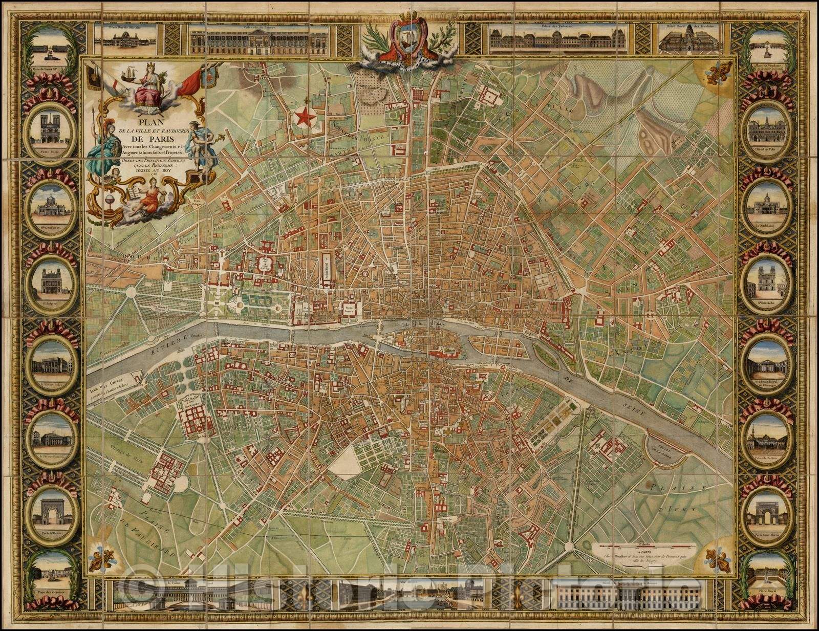 Historic Map - Plan de la Ville et du Port Mahon et du Fort Philippe Tel qu'il etoit Fortifie en 1706 par les Espagnols/Prague and immediate environs, 1788 - Vintage Wall Art