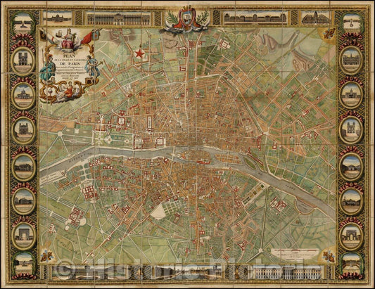 Historic Map - Plan de la Ville et du Port Mahon et du Fort Philippe Tel qu'il etoit Fortifie en 1706 par les Espagnols/Prague and immediate environs, 1788 - Vintage Wall Art