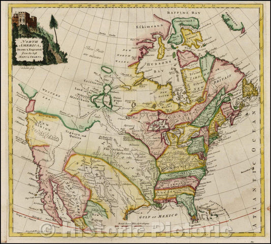Historic Map - North America, 1770, Thomas Kitchin - Vintage Wall Art