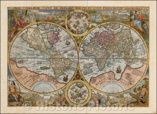 Historic Map - Orbis Terrarum Typus De Integro Multis In Locis Emendatus auctore Petro Plancio 1594, 1594, Petrus Plancius v3