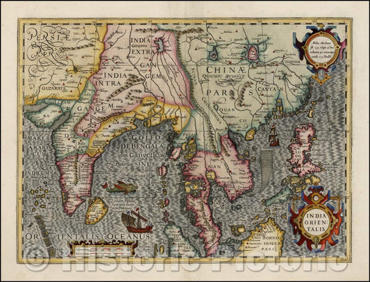 Historic Map - India Orientalis, 1606, Jodocus Hondius v2
