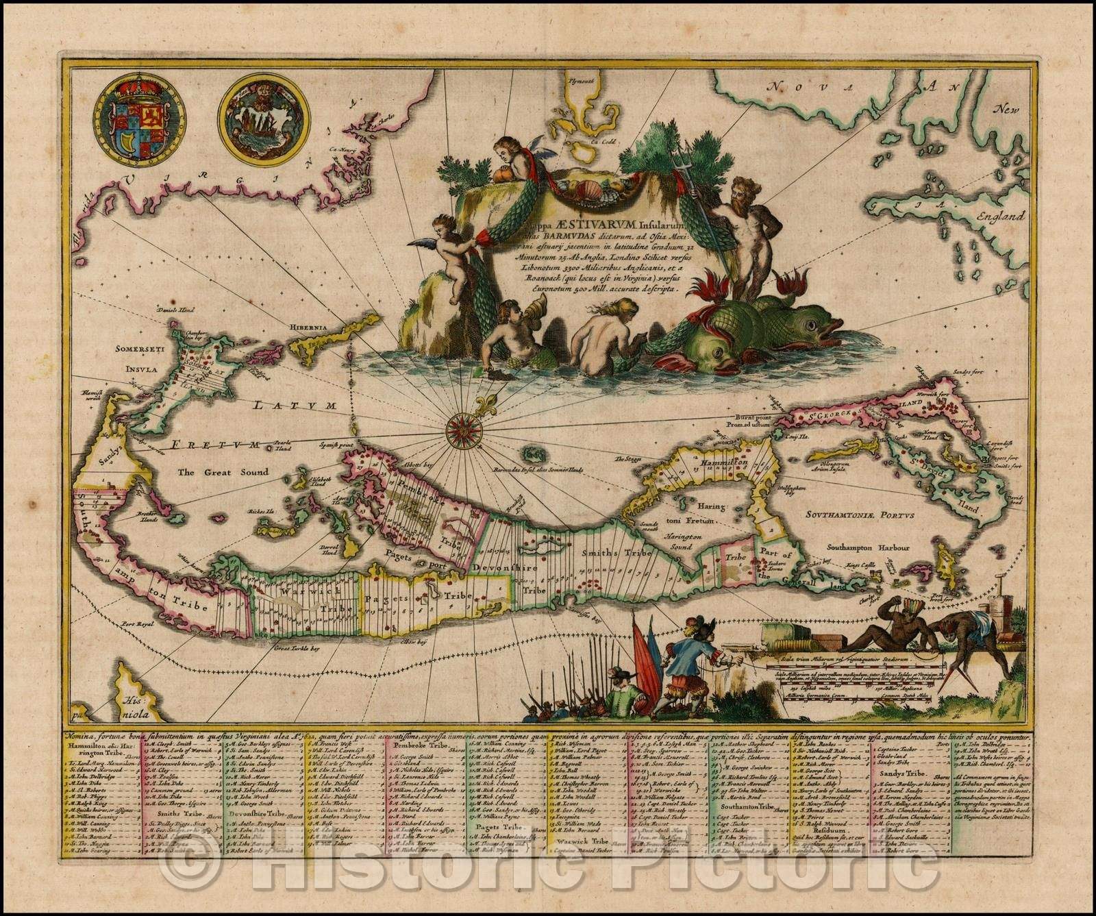 Historic Map - Mappa Aestivarum Insularum Alias Barmudas, 1671, John Ogilby v2