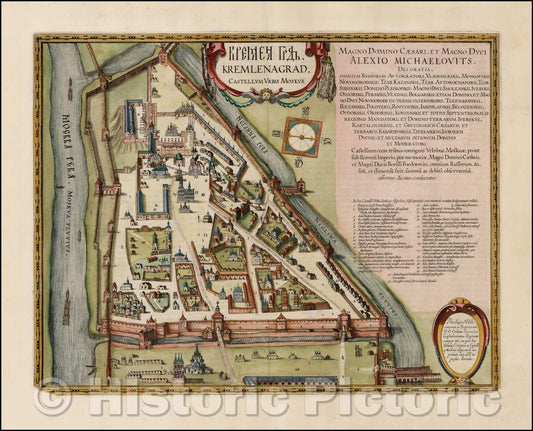 Historic Map - Kremlenagrad, Castellum urbis Moskvae, 1662, Willem Janszoon Blaeu v2