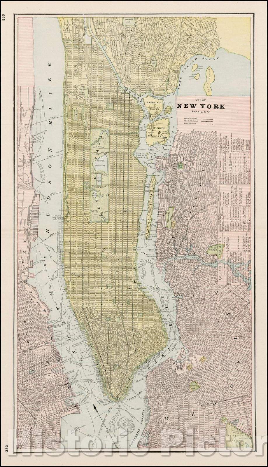 Historic Map - Map of New York and Vicinity, 1891, George F. Cram v2