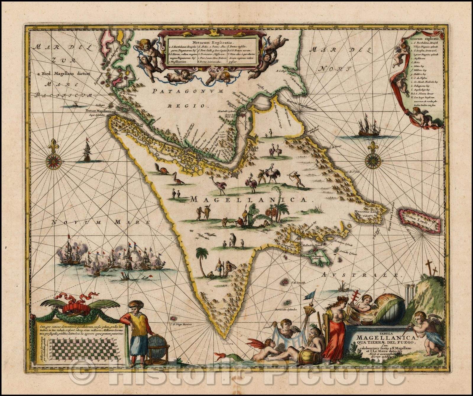 Historic Map - Tabula Magellanica qua Tierrae del Fuego cum celeberrimis fretis a F. Magellano et I. Le Maire detectis Noviss. et accuratissima descriptio, 1671 v2