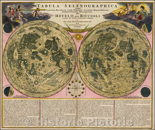 Historic Map - Tabula Selenographica in qua Lunarium Macularum exacta Descriptio secundum Nomenclaturam, 1707, Johann Baptist Homann v2