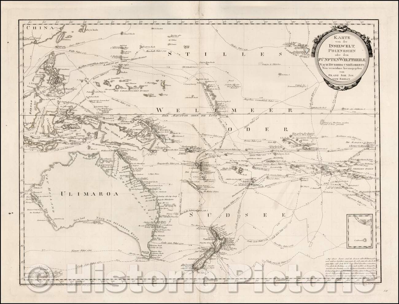 Historic Map - Karte von der Inselwelt, Polynesien oder dem Funften Welttheile Nach Djurberg und Roberts Neu verzeichnet herausgegeben, 1795 v2