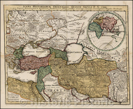 Historic Map - Scena Historiarum Orientalis Quinti Seculi P.N. Chr. in qua Imperii Romanorum & Accolarum Barbarorum Status Sistitur accurate, 1718 v2