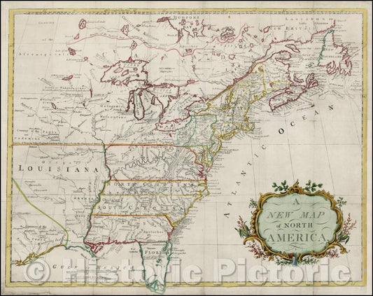 Historic Map - North America, 1760, Anonymous - Vintage Wall Art