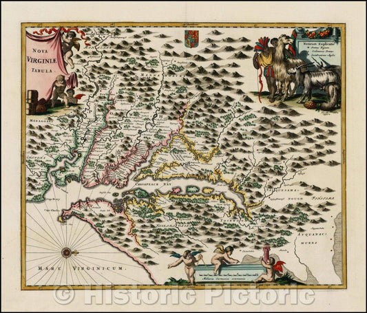 Historic Map - Nova Virginiae Tabula, 1671, John Ogilby v1
