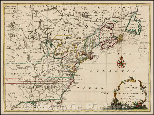 Historic Map - North America From The Latest Discoveries, 1761, John Spilsbury - Vintage Wall Art
