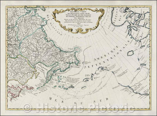 Historic Map - Nouvelle Carte Des Decouvertes Faites par Des Vaisseaux Russiens Aux Cotes Inconnues De L'Amerique Septentrionale Avec Les Pais Adiacents, 1758 v1