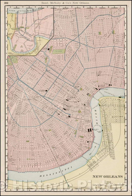 Historic Map - New Orleans, 1898, William Rand v2