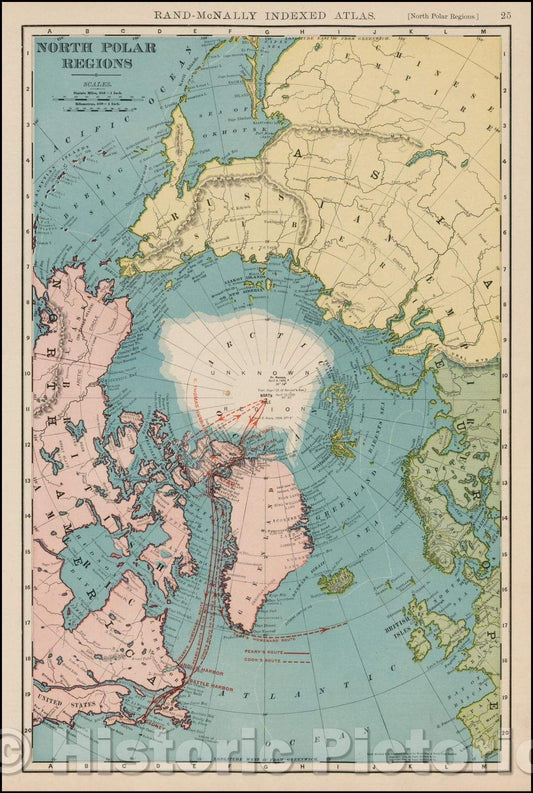 Historic Map - North Polar Regions, 1898, William Rand v1