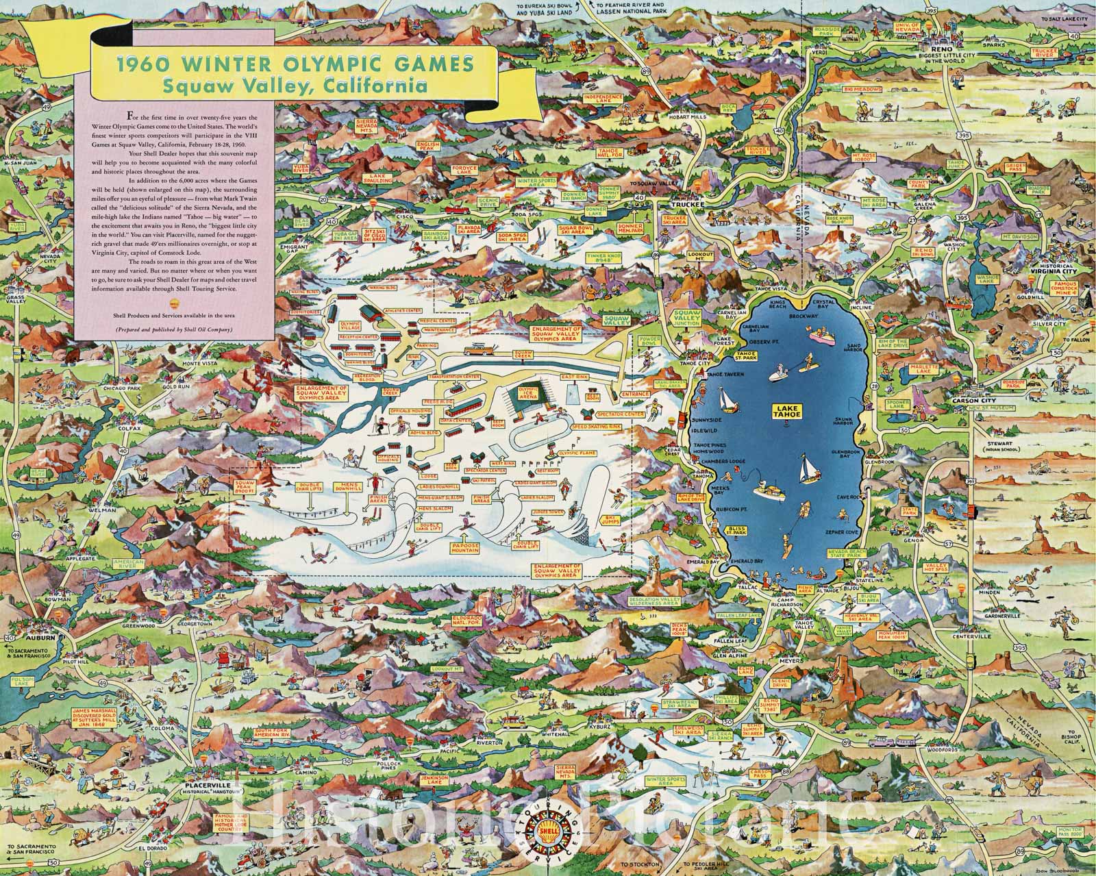 Squaw Valley, California - Olympic Games Map, 1960 | Historical Map Print