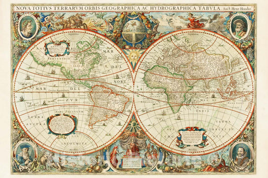 Historic Map - Nova Totius Terrarum Orbis Geographica Ac Hydrographica Tabula Auct. Henr: Hondio, 1641, Henricus Hondius v2