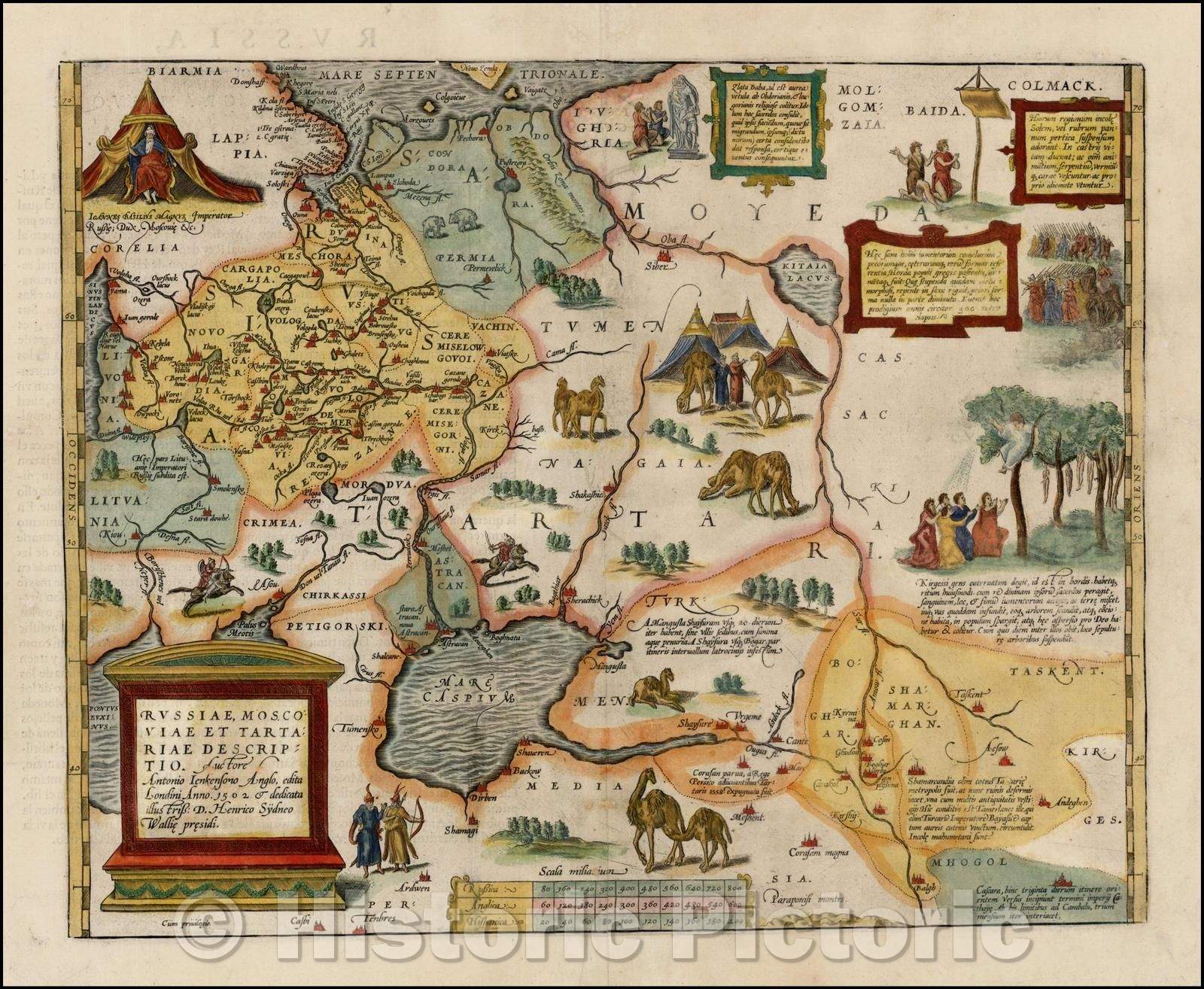 Historic Map - Russiae, Moscoviae et Tartariae Descriptio Auctore Antonio Ienkensono Anglo edita Londini 1562, 1584, Abraham Ortelius v1