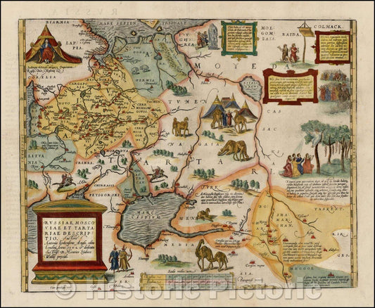 Historic Map - Russiae, Moscoviae et Tartariae Descriptio Auctore Antonio Ienkensono Anglo edita Londini 1562, 1584, Abraham Ortelius v1