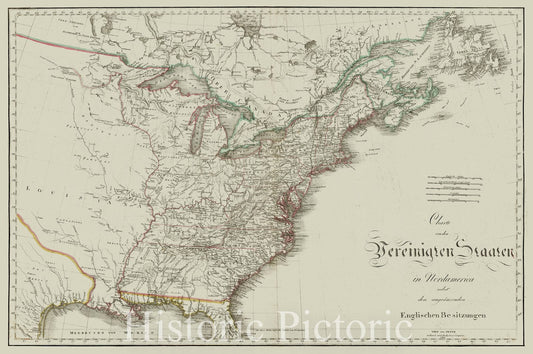 Historic Map - Charte von den Vereinigten Staaten in Nordamerica nebst den angranzenden/Map of the United States, shortly after the Louisiana Purchase, 1809 - Vintage Wall Art