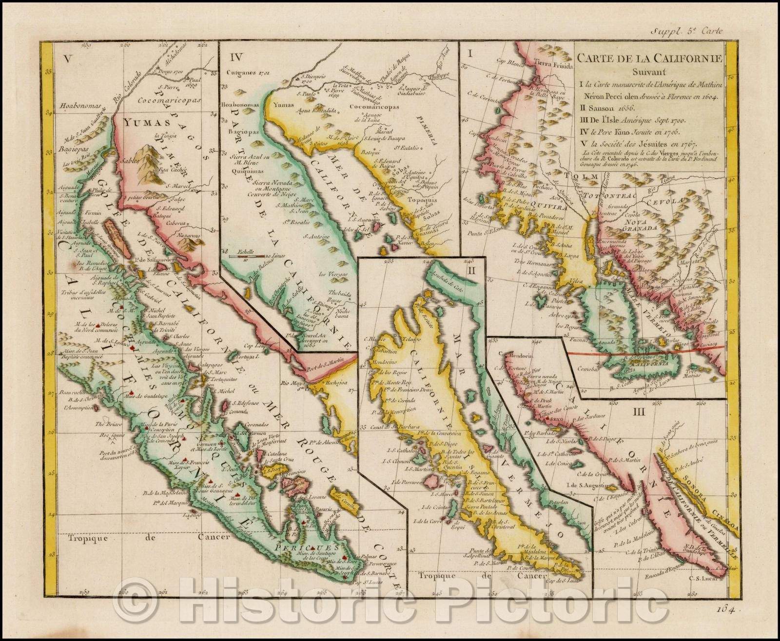 Historic Map - Carte De La Californie Suivant 1. La Carte manuscrite de l'Americque de Mathieu Neron Pecci olen dressee a Florence, 1772, Denis Diderot v6