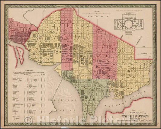 Historic Map - City of Washington, 1852, Thomas, Cowperthwait & Co. v1