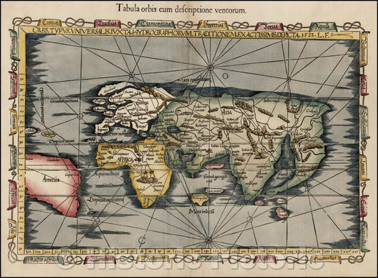 Historic Map - Orbis Typus Universalis Iuxta Hydrographorum Traditionem Exactissime Depicta, 1522, Lorenz Fries v2