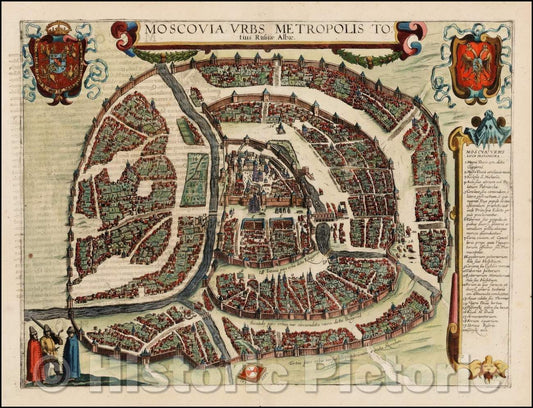 Historic Map - Moscovia Urbs Metropolis Totius Russia Albae, 1617, Georg Braun v2