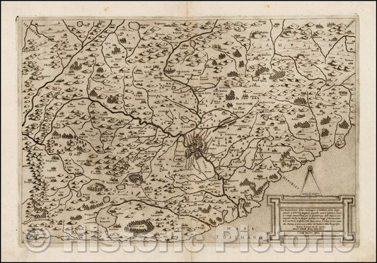 Historic Map - La Descrittione della Campagna di Roma, detta Dagli Antichi Latium, 1564, Claudio Duchetti - Vintage Wall Art