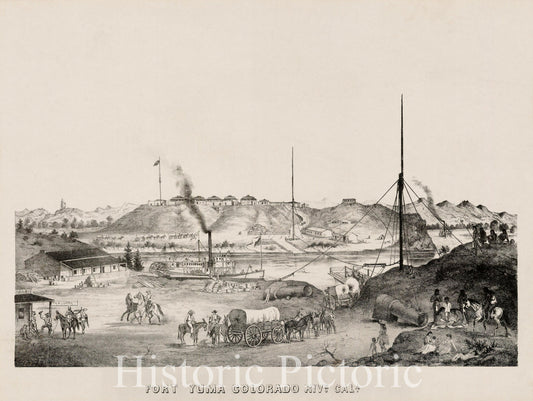 Fort Yuma - Colorado River View, 1875 ca | Historical Map Print