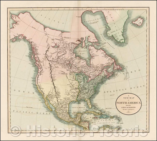 Historic Map - North America From The Latest Authorities, 1811, John Cary v2