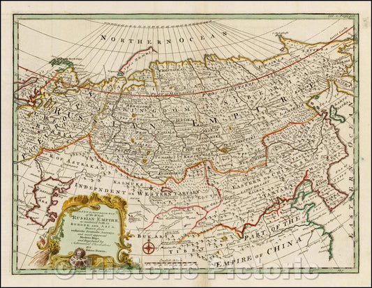 Historic Map - A New & Accurate Map of the Whole Russian Empire, as contained both in Europe and Asia, 1747, Emanuel Bowen v2