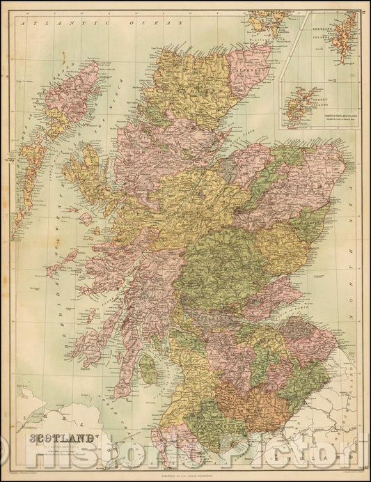 Historic Map - Scotland, 1873, Adam & Charles Black v2