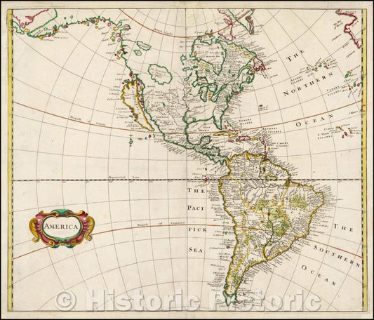 Historic Map - America, 1703, Robert Morden v2