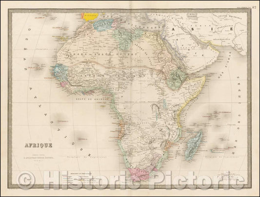 Historic Map - Afrique, 1862, J. Andriveau-Goujon - Vintage Wall Art