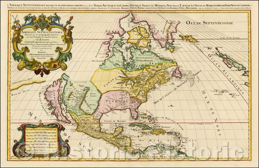 Historic Map - Amerique Septentrionale divisee en Ses Principales parties, 1692, Alexis-Hubert Jaillot v3