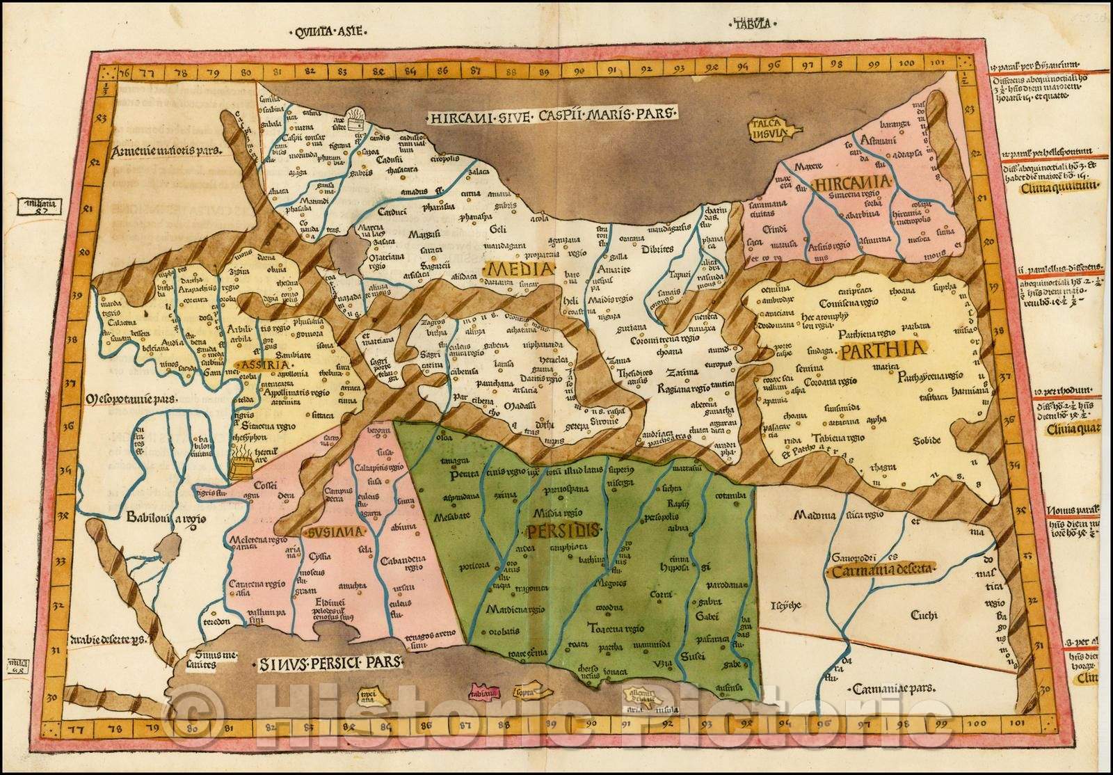 Historic Map - Quinta Asie Tabula, 1486, Johann Reger - Vintage Wall Art