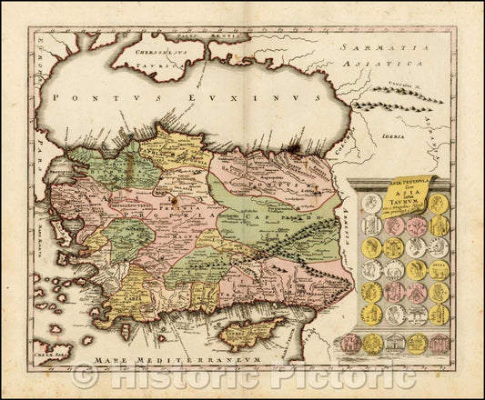 Historic Map - Asiae Peninsula sive Asia intra Taurum, 1718, Christopher Weigel - Vintage Wall Art