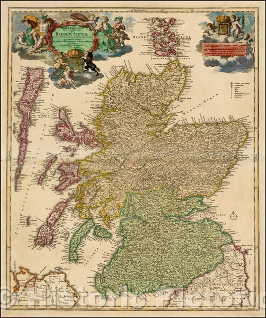 Historic Map - Magnae Britanniae Pars Septentrionalis qua Regnum Scotiae, 1710, Johann Baptist Homann v1