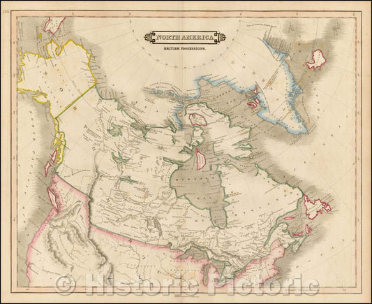Historic Map - North America British Possessions, 1842, Daniel Lizars - Vintage Wall Art