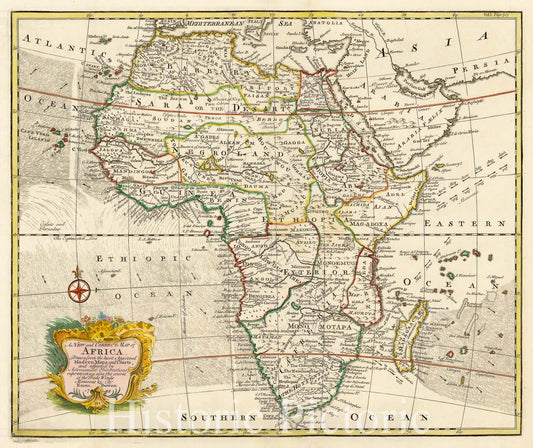 Africa - Trade Winds and Monsoons Chart, 1744 | Historical Map Print