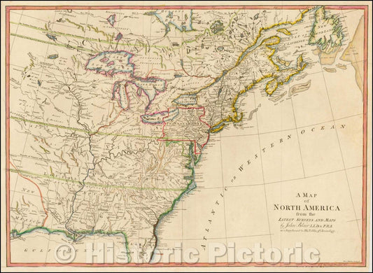 Historic Map - A Map of North America from the Latest Surveys and Maps, 1768, John Blair v1