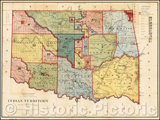 Historic Map - Indian Territory, 1887, U.S. General Land Office v2