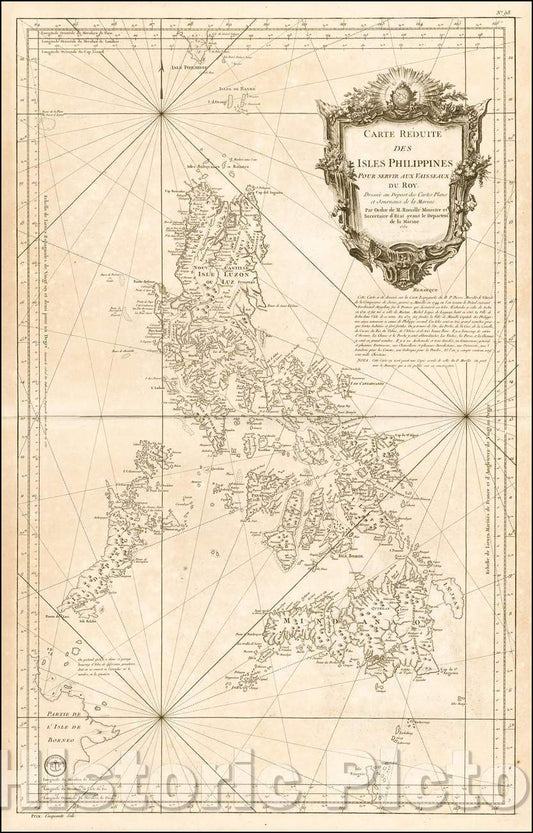 Historic Map - Carte Reduite Des Isles Philippines Pour Servir Aux Vaisseaux Du Roy. Dre :: Reduite Des Isles Philippines, 1752 - Vintage Wall Art
