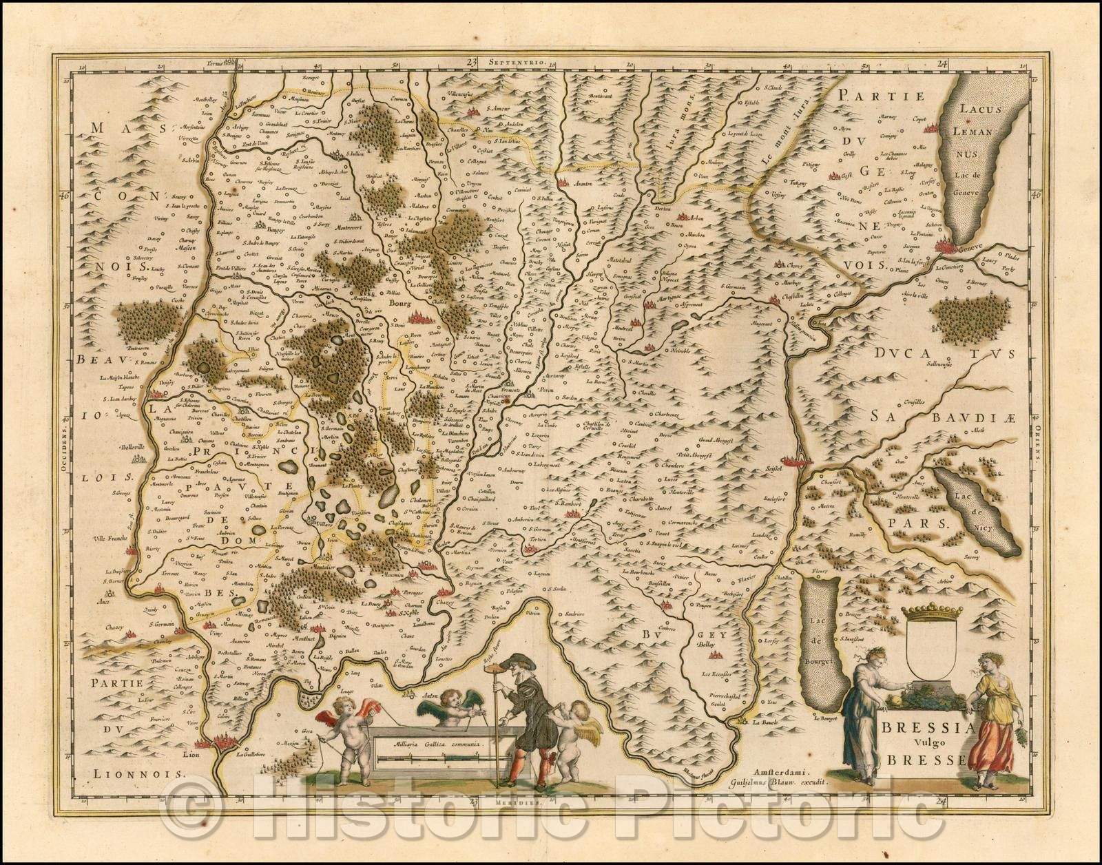 Historic Map - Bressia Vulgo Bresse/Bressia commonly Bresse, 1642, Willem Janszoon Blaeu - Vintage Wall Art