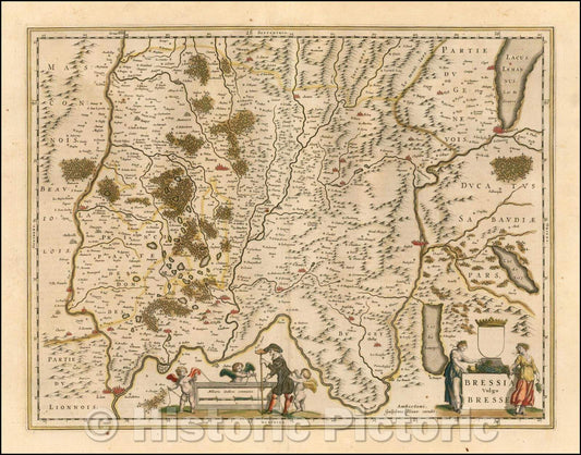Historic Map - Bressia Vulgo Bresse/Bressia commonly Bresse, 1642, Willem Janszoon Blaeu - Vintage Wall Art