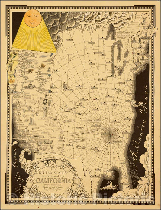 Historic Map - The United States as viewed, 1940, Ernest Dudley Chase v1
