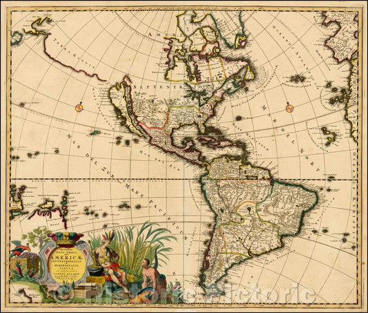 Historic Map - Recentissima Novi Orbis Sive Americae Septentrionalis et Meridionalis Tabula ex Officina Caroli Allard, 1700, Carel Allard v3