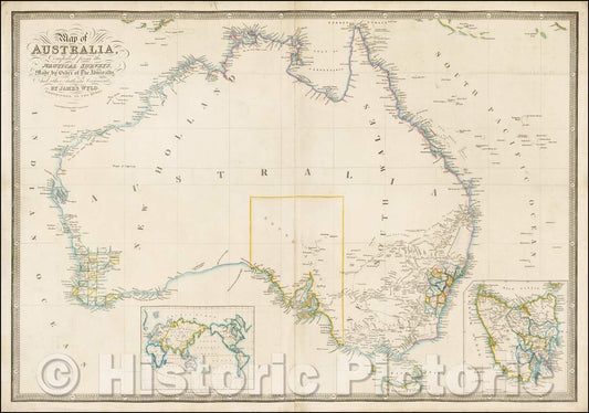 Historic Map - Map of Australia, 1844, James Wyld v1